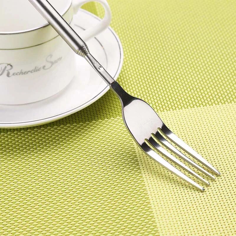 Telescopic Extendable Dinner Fruit Dessert Long Handle Fork