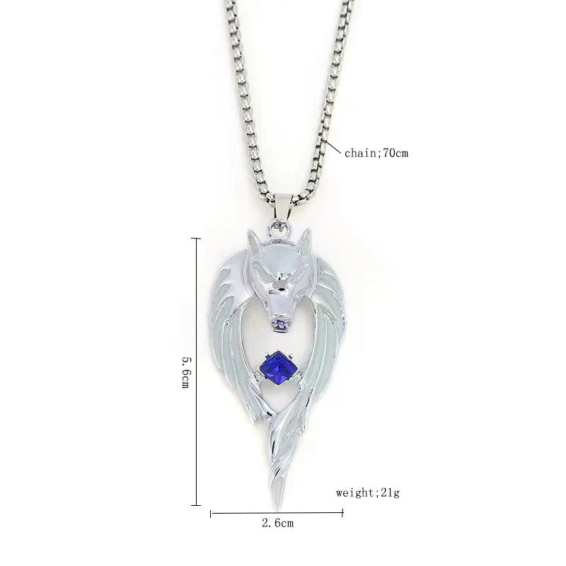 Vintage Glowing In The Dark Moon Luminous Wolf Pendant Necklace