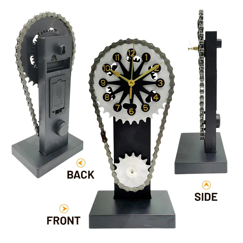Vintage Rotating Gear Desk Clock