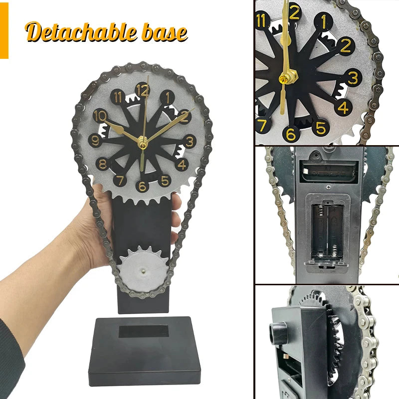 Vintage Rotating Gear Desk Clock