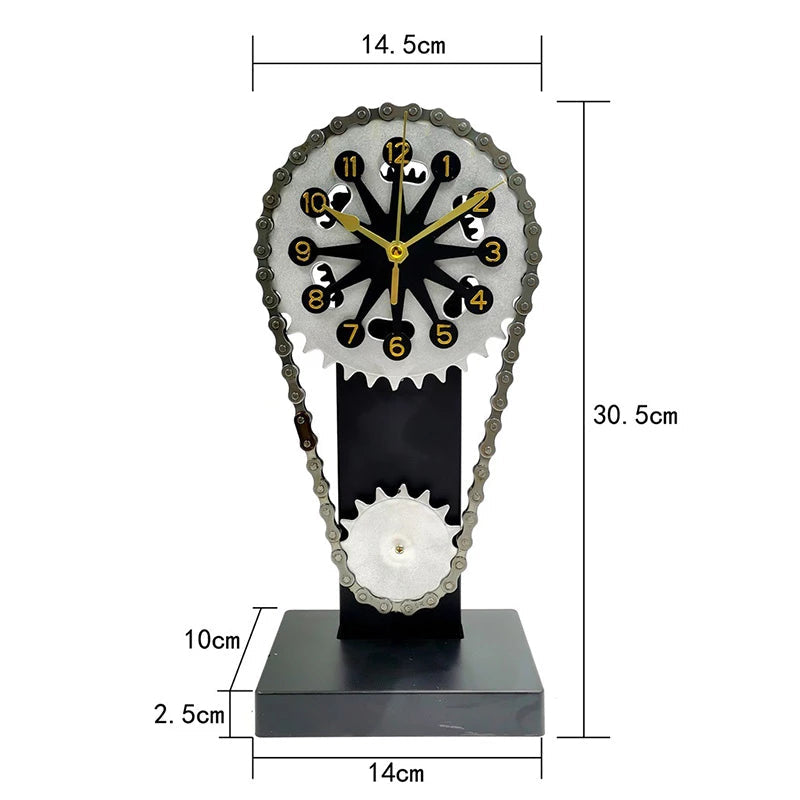 Vintage Rotating Gear Desk Clock