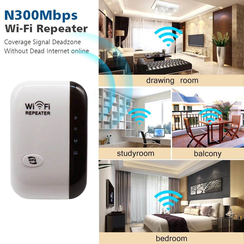 WPS Router 300Mbps Wireless WIFI Repeater WiFi Extender Amplifier WiFi Booste