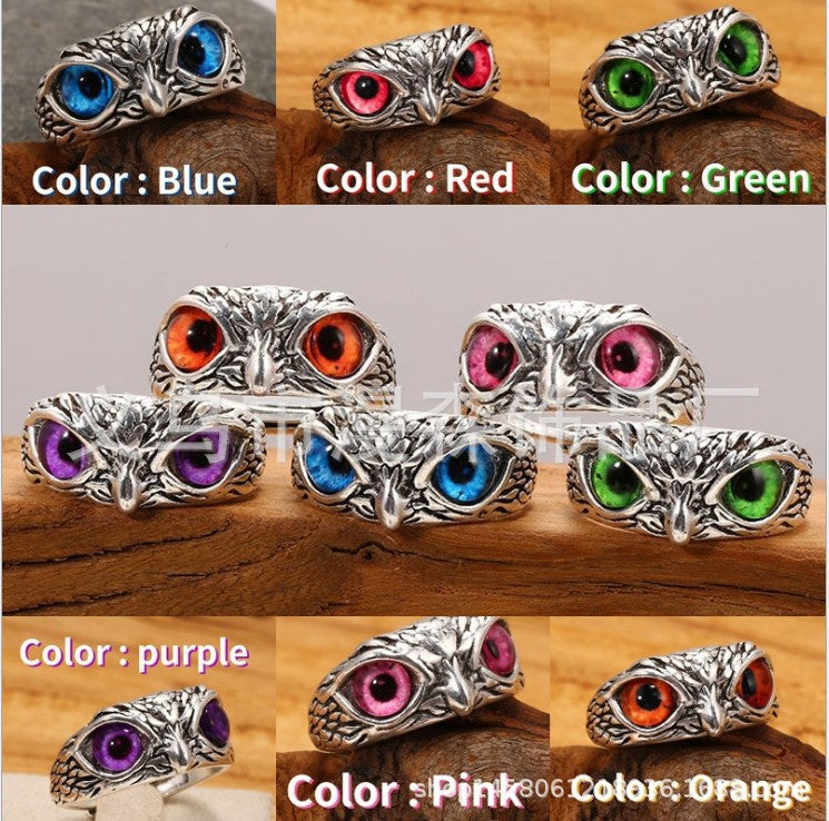 Owl Open Adjustable Rings for Men Women