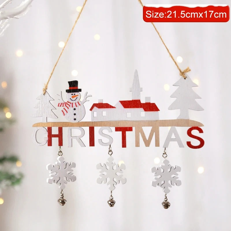 Gnome Santa Claus Wooden Hanging Ornament 2024 Merry Christmas Decoration