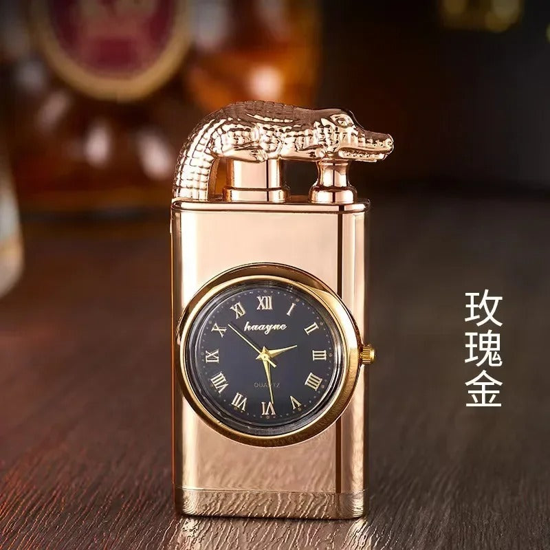 3D Relief Dragon Crocodile Double Fire Lighter Metal Windproof