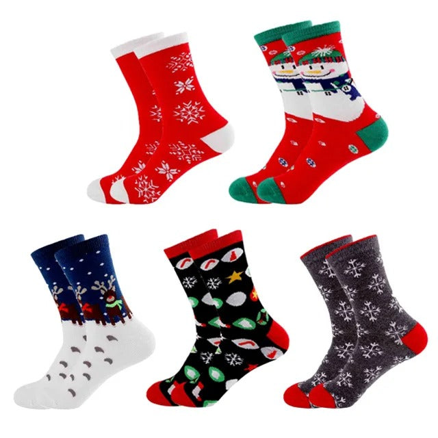 5pairs Cartoon Christmas Socks Gifts