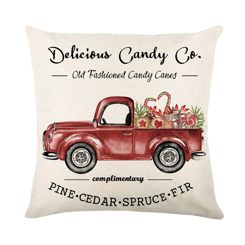 Linen Christmas Pillow Cushion Cover 45x45cm