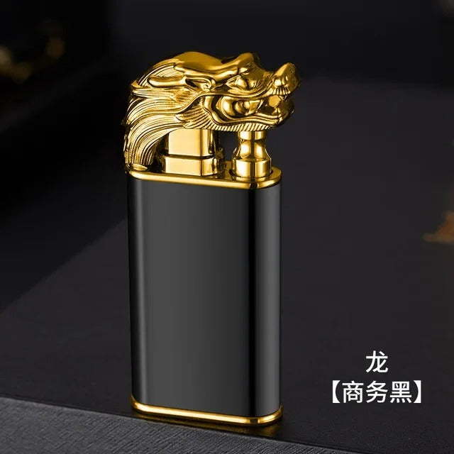 3D Relief Dragon Crocodile Double Fire Lighter Metal Windproof