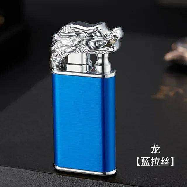 3D Relief Dragon Crocodile Double Fire Lighter Metal Windproof