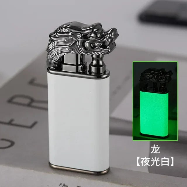 3D Relief Dragon Crocodile Double Fire Lighter Metal Windproof