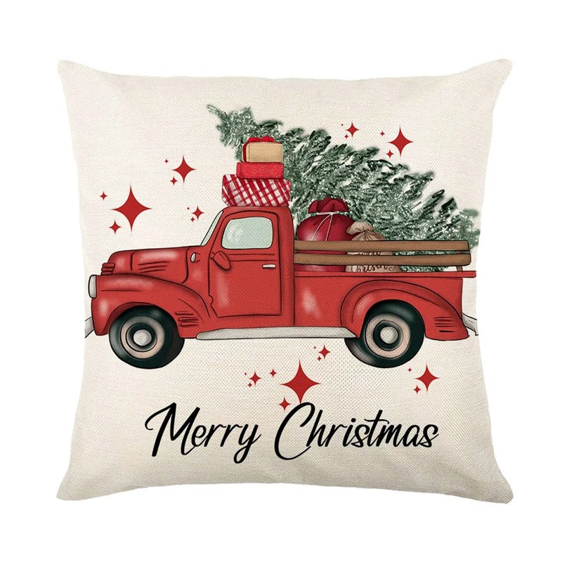 Linen Christmas Pillow Cushion Cover 45x45cm