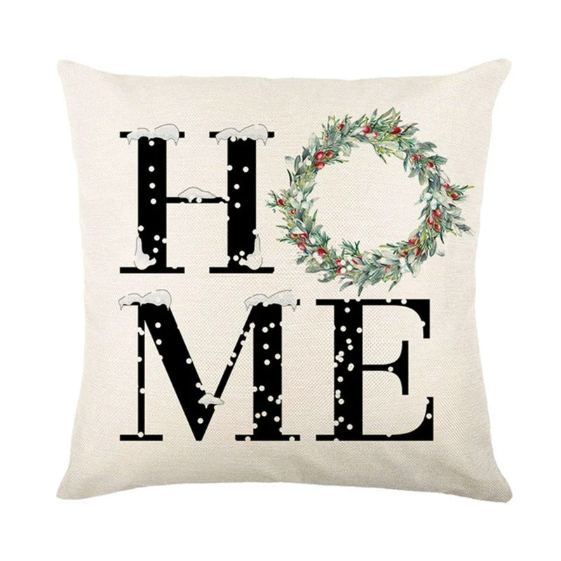 Linen Christmas Pillow Cushion Cover 45x45cm