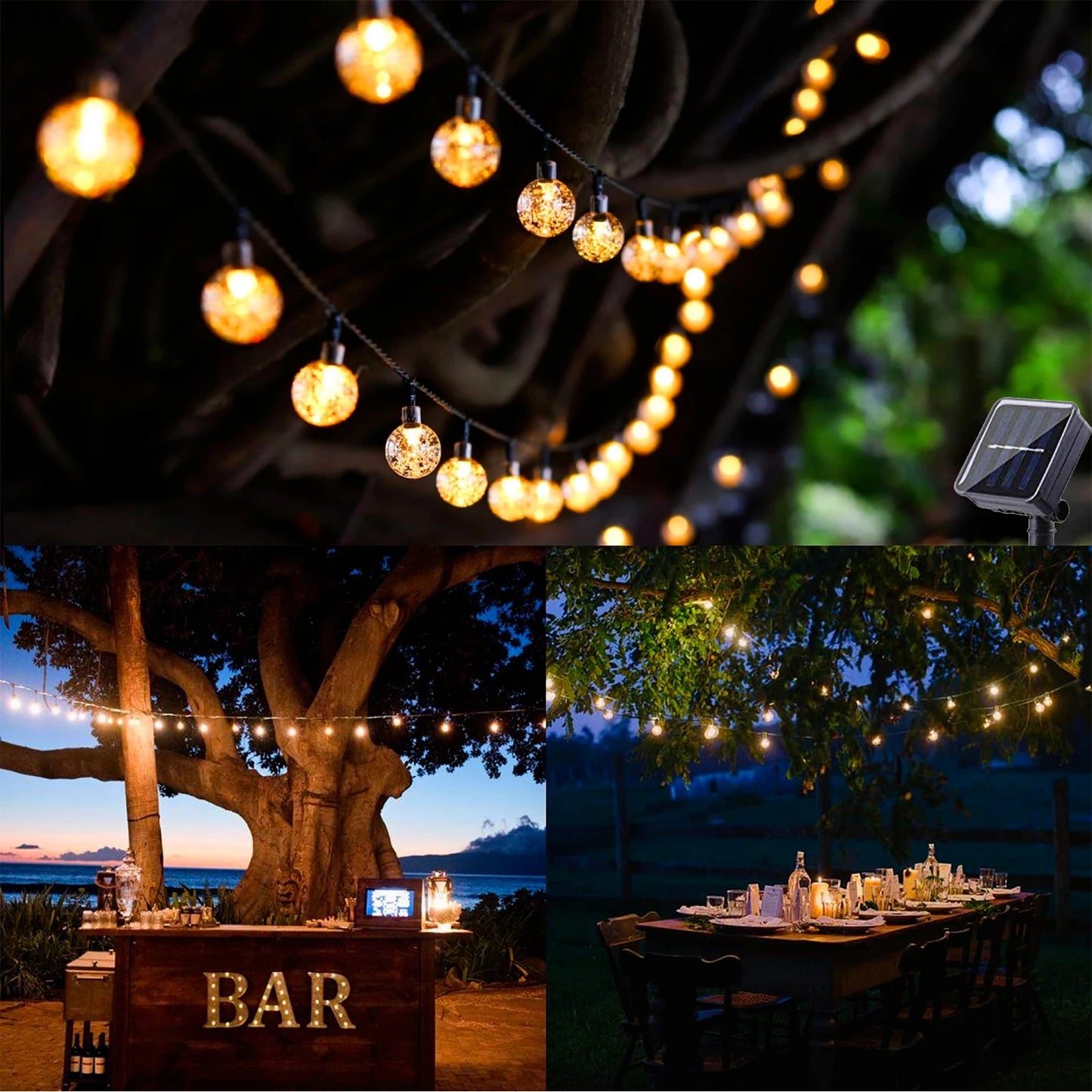 20~100 LED Solar Light Outdoor IP65 Waterproof String Fairy Lamps
