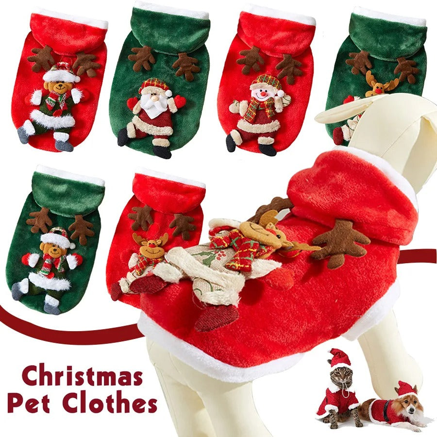 Dog Santa Costume, Christmas Pet Clothes