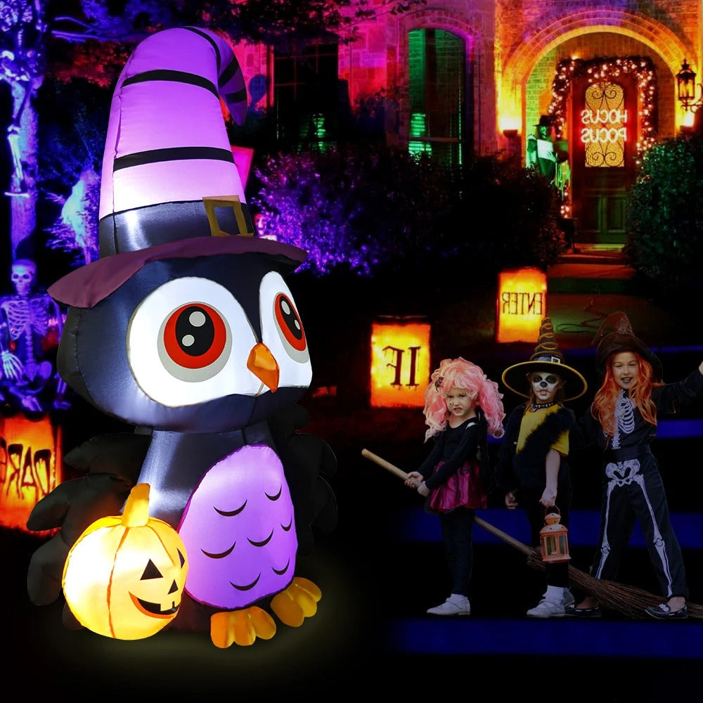 Owl Inflatables Halloween Decorations Pumpkin Creepy Terror Scary Props