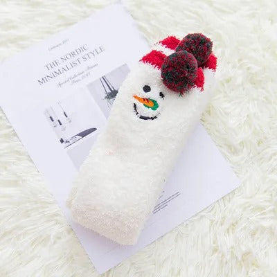 Women Girls Knee Length Coral Fleece Warm Socks