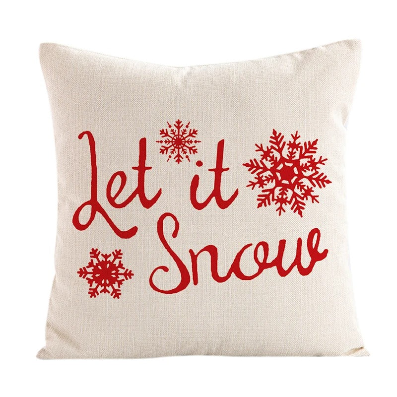 Linen Christmas Pillow Cushion Cover 45x45cm