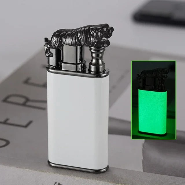 3D Relief Dragon Crocodile Double Fire Lighter Metal Windproof