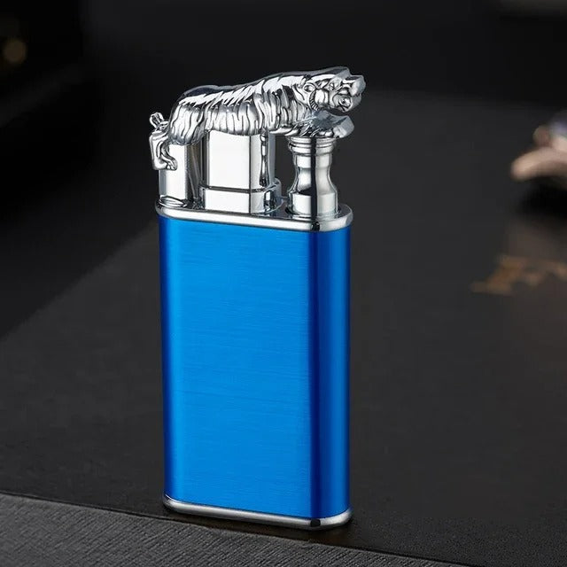 3D Relief Dragon Crocodile Double Fire Lighter Metal Windproof