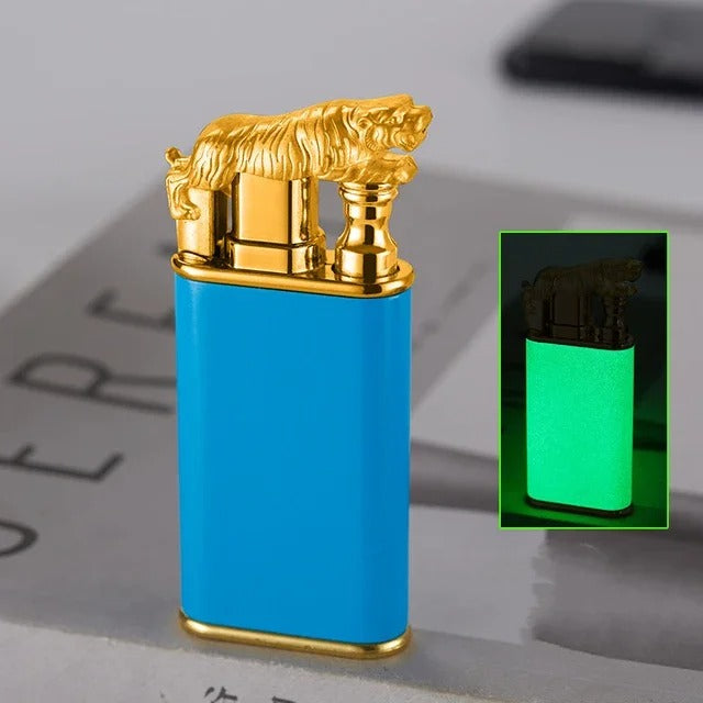 3D Relief Dragon Crocodile Double Fire Lighter Metal Windproof