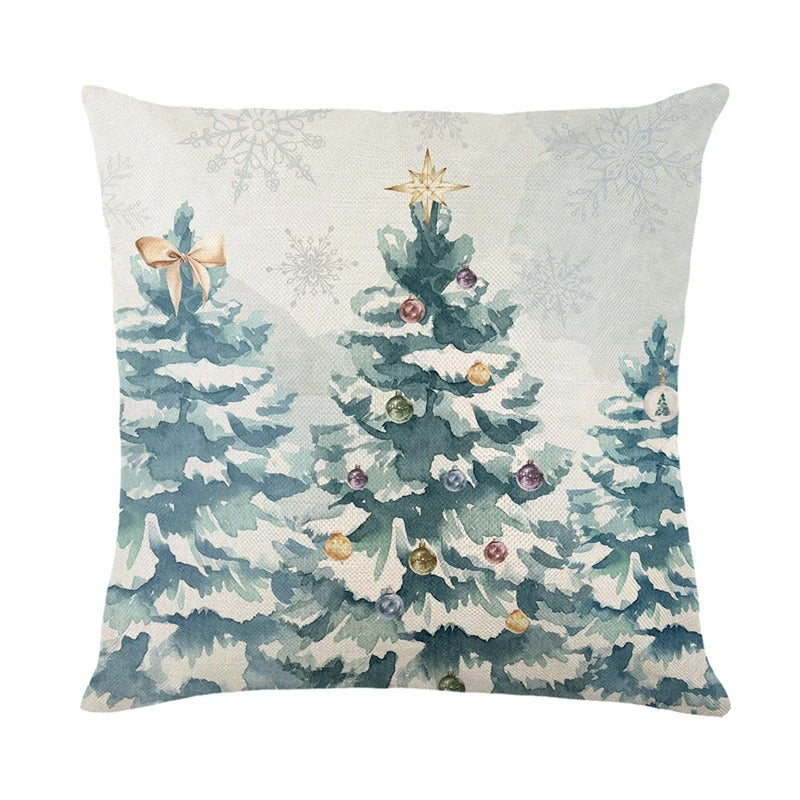 Linen Christmas Pillow Cushion Cover 45x45cm