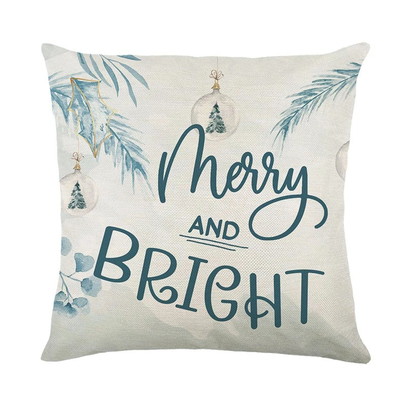 Linen Christmas Pillow Cushion Cover 45x45cm