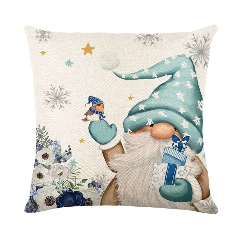Linen Christmas Pillow Cushion Cover 45x45cm