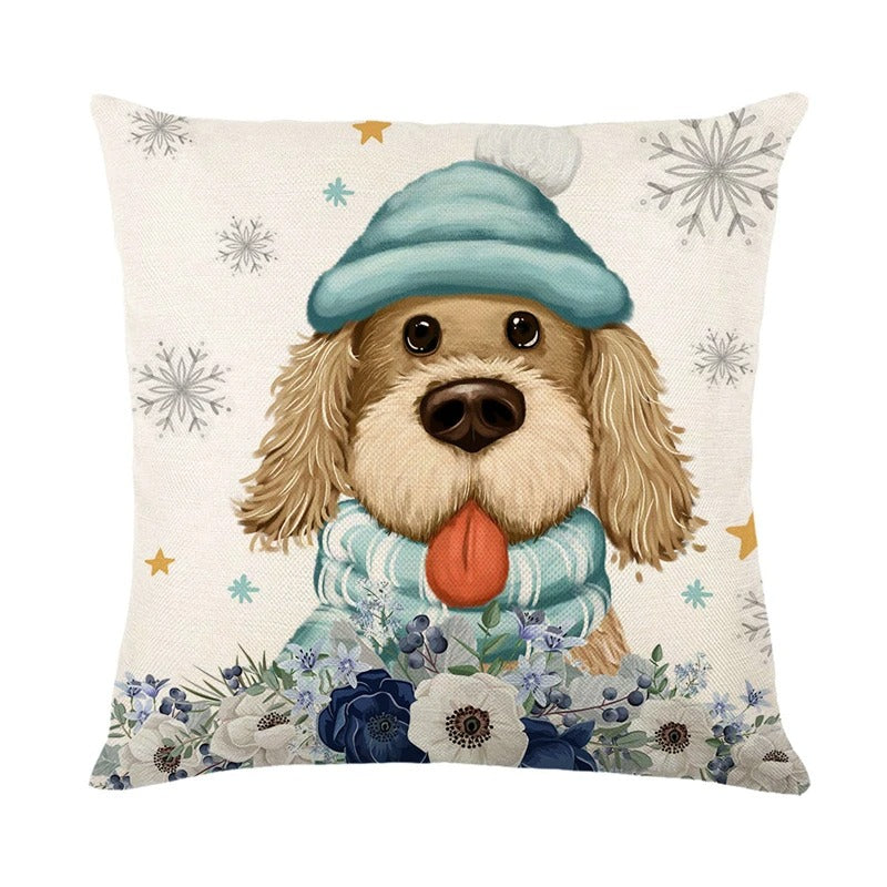 Linen Christmas Pillow Cushion Cover 45x45cm