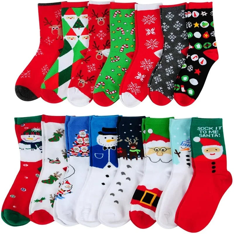 5pairs Cartoon Christmas Socks Gifts
