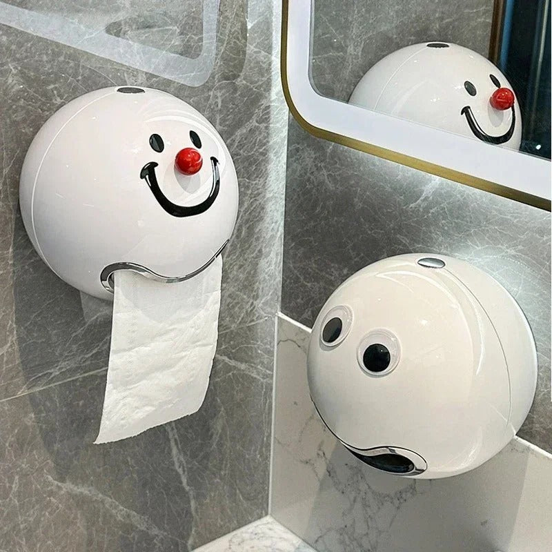 Ball Shaped Cute Emoji Waterproof Toilet Paper Box screw fixed