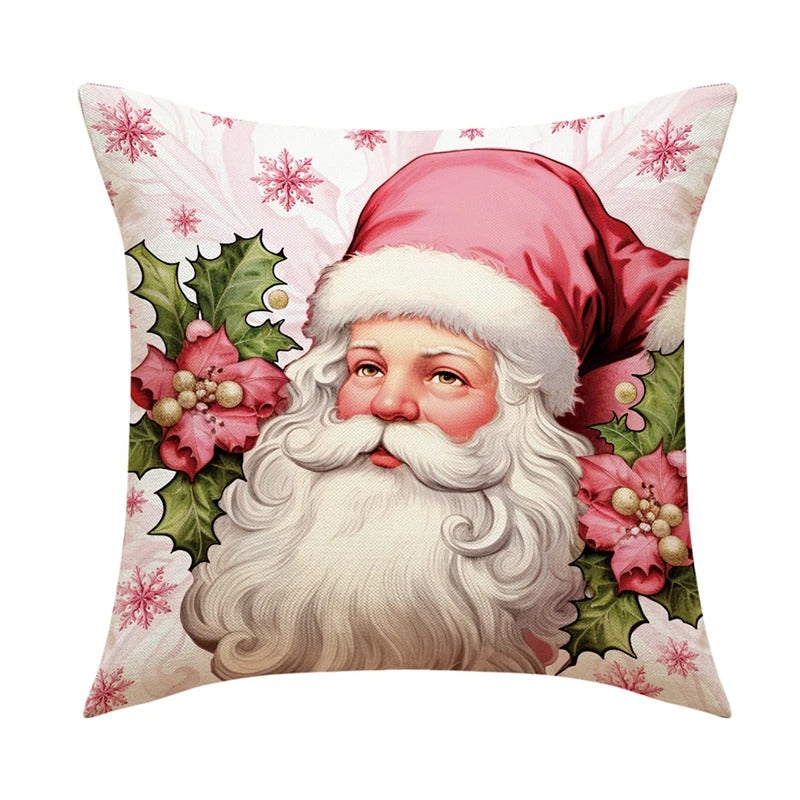 Linen Christmas Pillow Cushion Cover 45x45cm