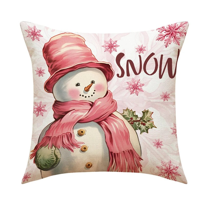 Linen Christmas Pillow Cushion Cover 45x45cm