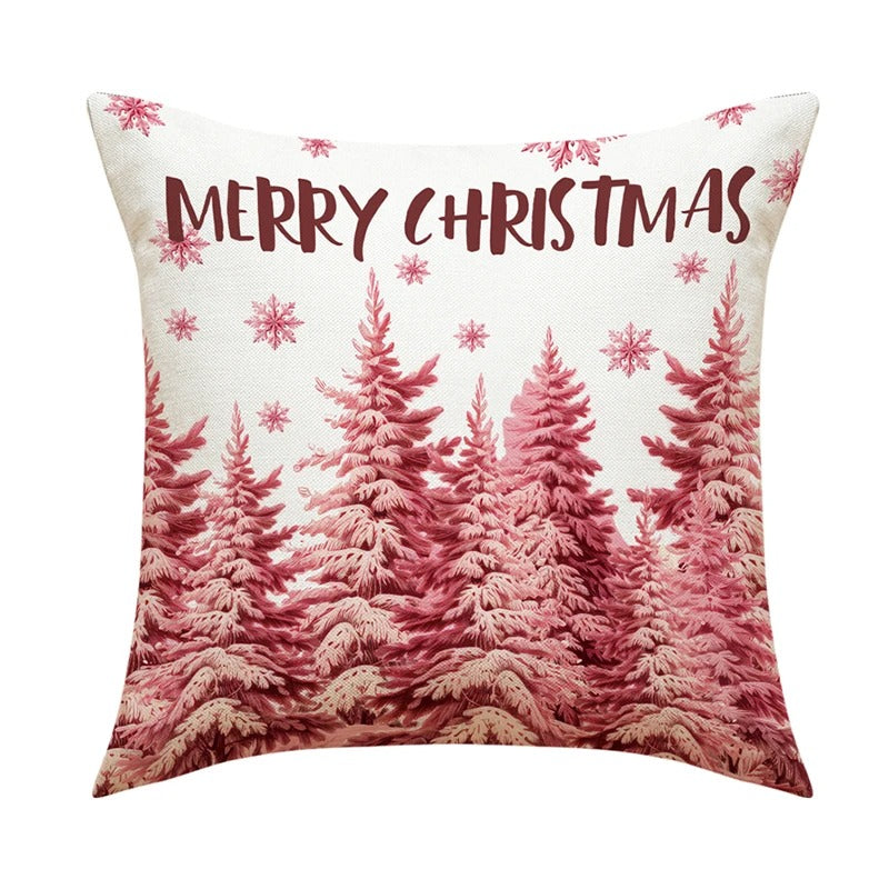 Linen Christmas Pillow Cushion Cover 45x45cm