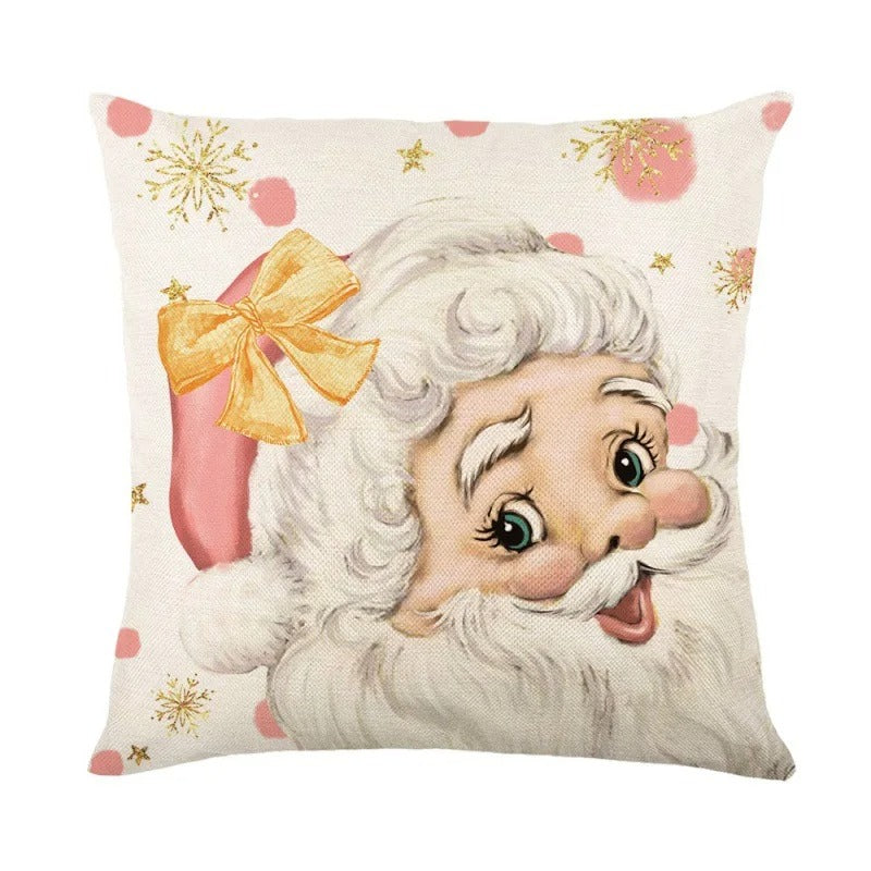 Linen Christmas Pillow Cushion Cover 45x45cm