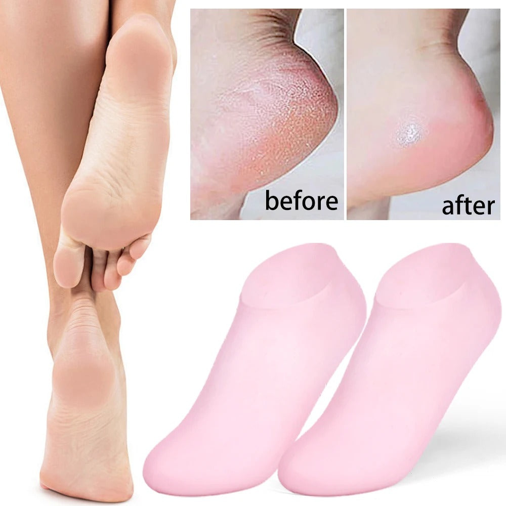 1Pairs Silicone Moisturizing Foot Socks for Dry Cracked Feet Foot Care Socks