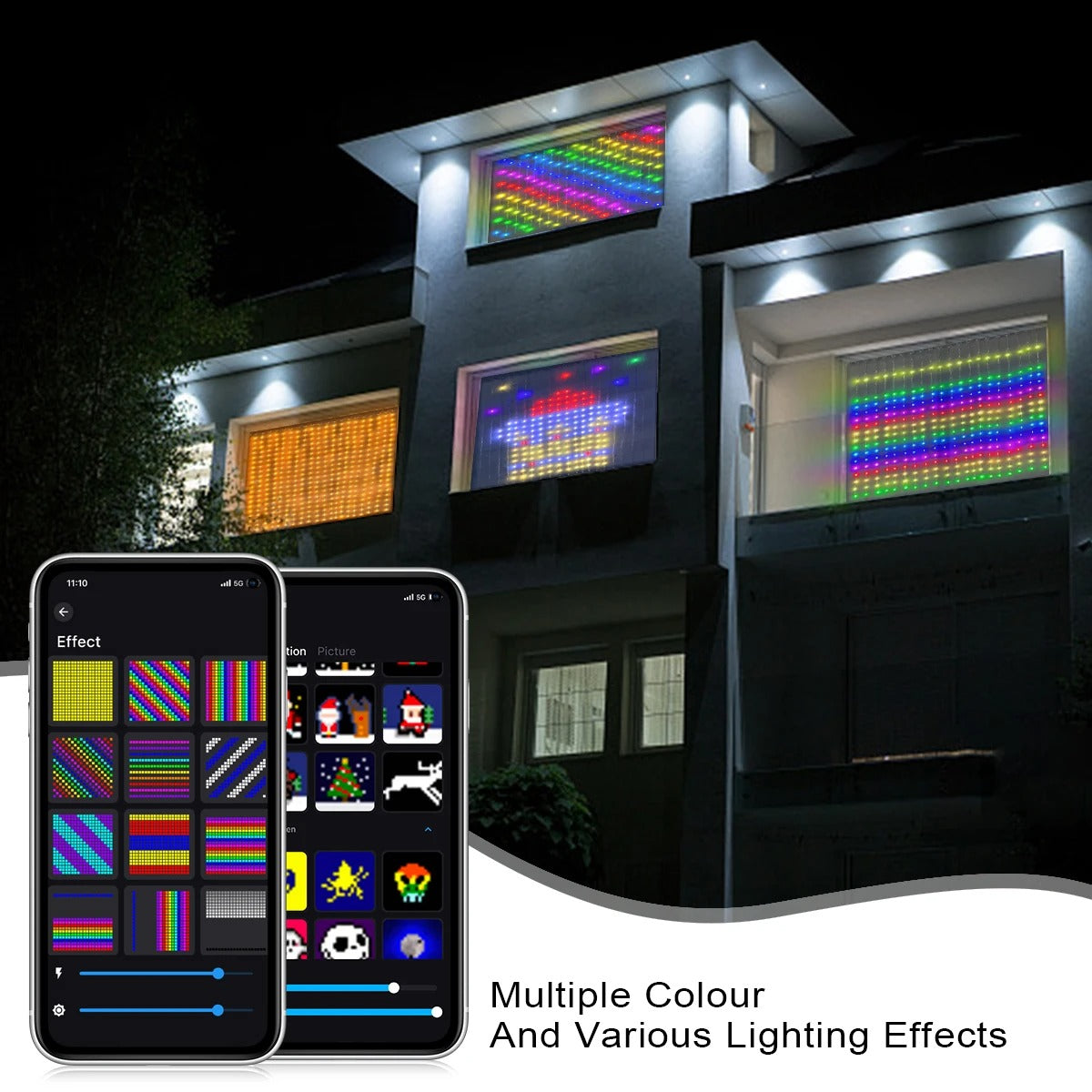 Curtain Lights 400 LED Twinkle Fairy String Light with APP Remote Control RGB Color