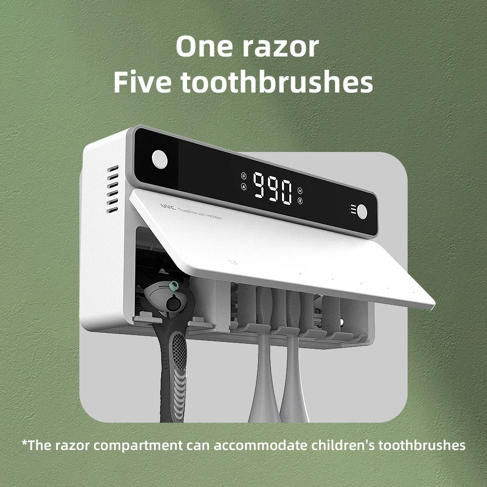 Toothbrush Holder Rechargeable Fast Drying Sterilizer With LED Display