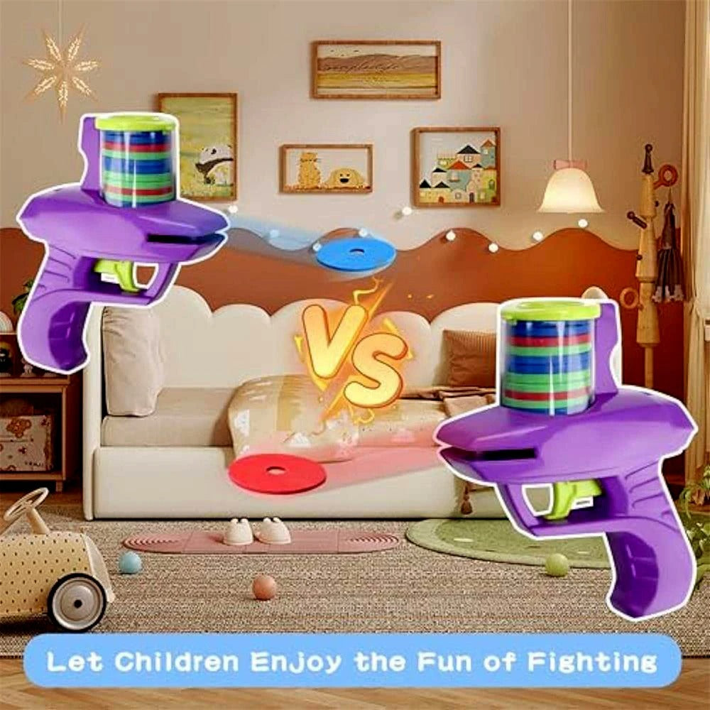 Foam Disc Gun Toy Flying Disc Shooting Launcher