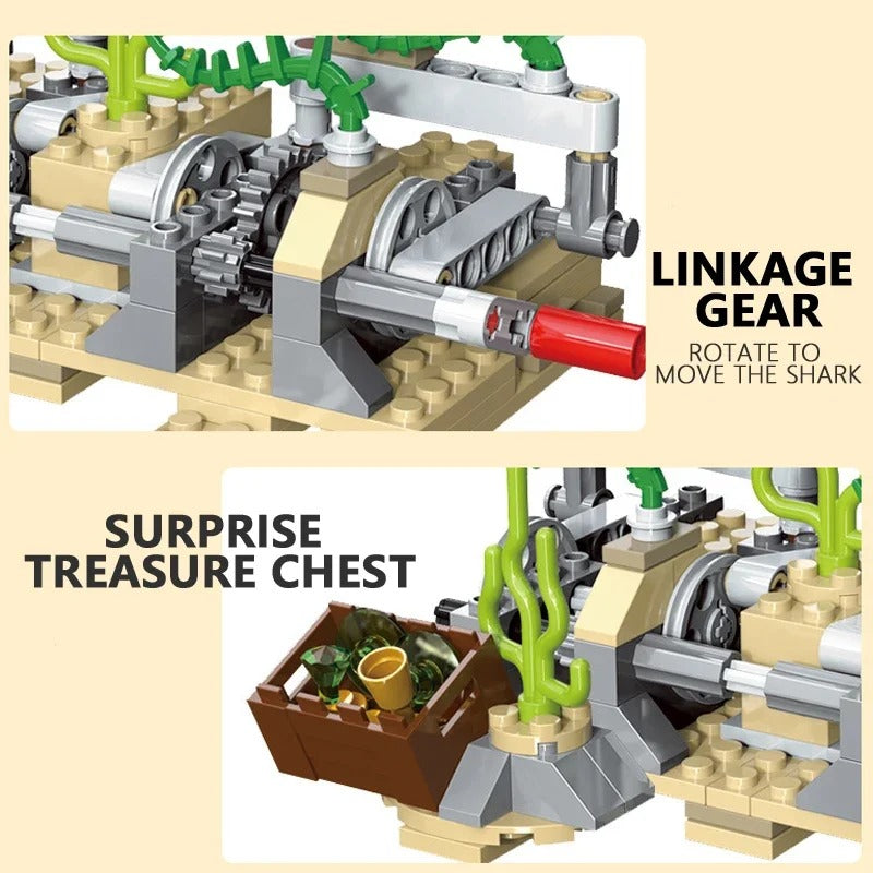 3in1 Creative Series Marine Animal Mechanical swimming shark Building Blocks
