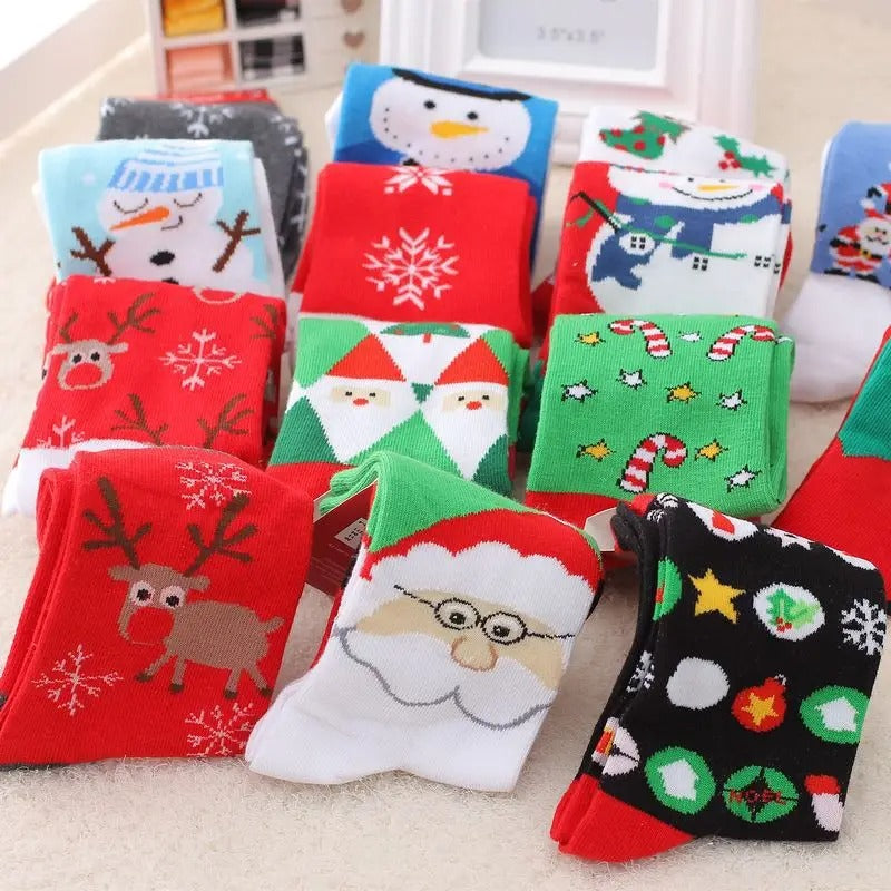 5pairs Cartoon Christmas Socks Gifts