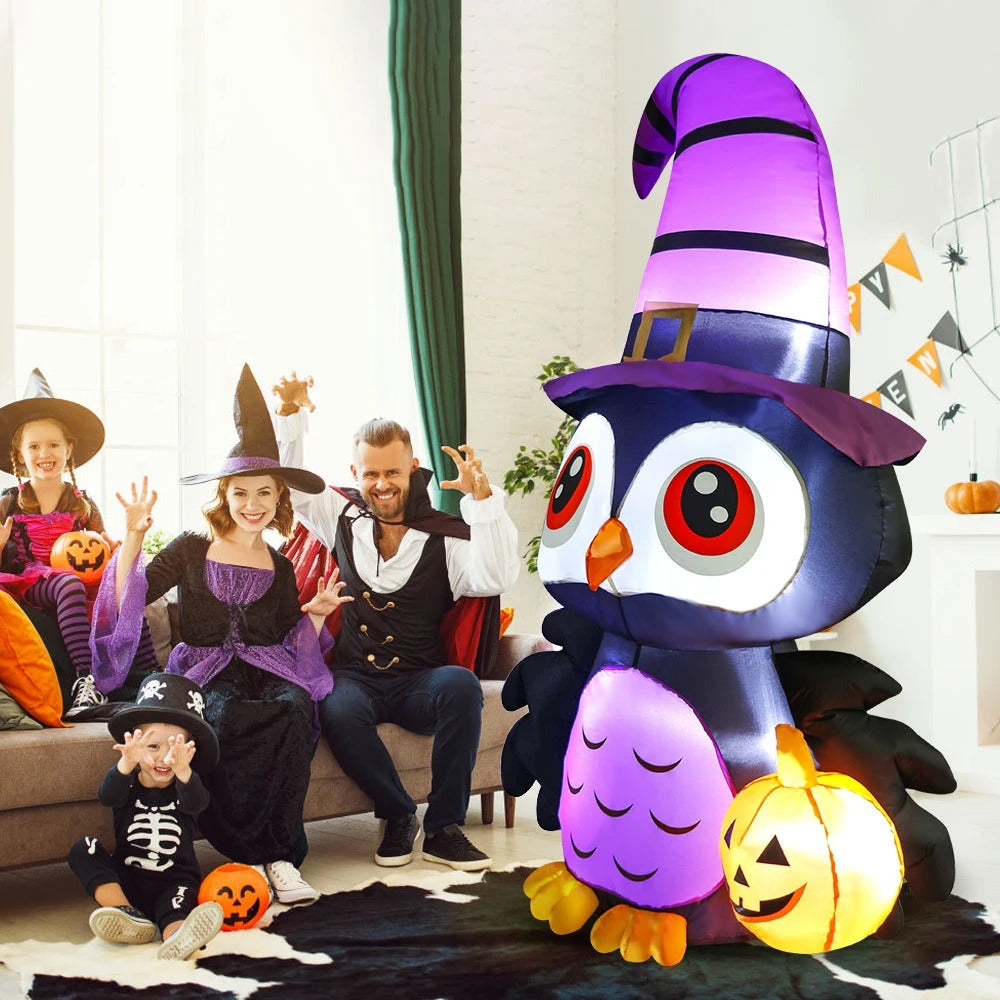 Owl Inflatables Halloween Decorations Pumpkin Creepy Terror Scary Props