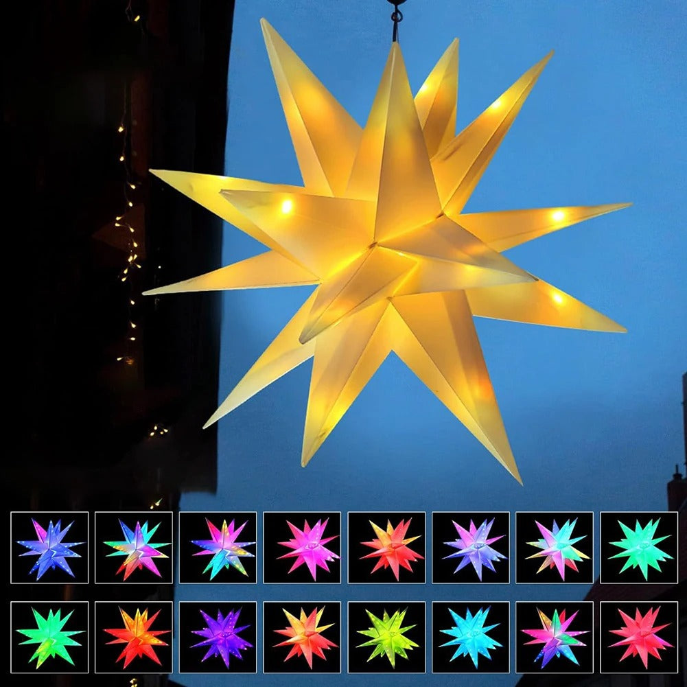 Christmas Tree Topper Star Shiny Light Bluetooth-Compatible USB Powered