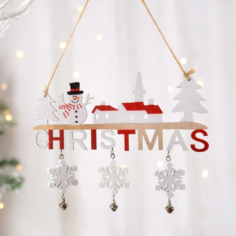 Gnome Santa Claus Wooden Hanging Ornament 2024 Merry Christmas Decoration