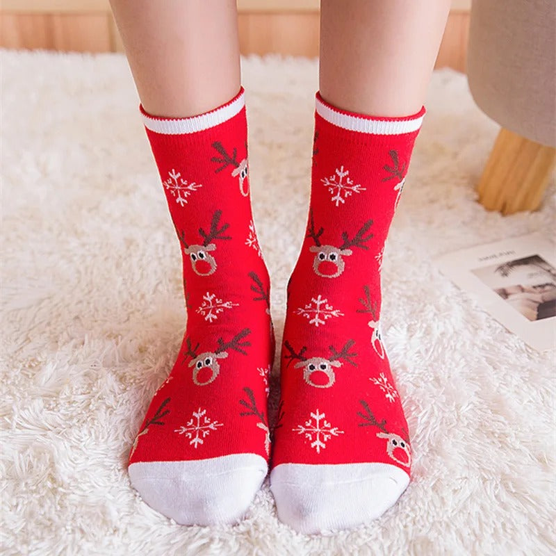 5pairs Cartoon Christmas Socks Gifts