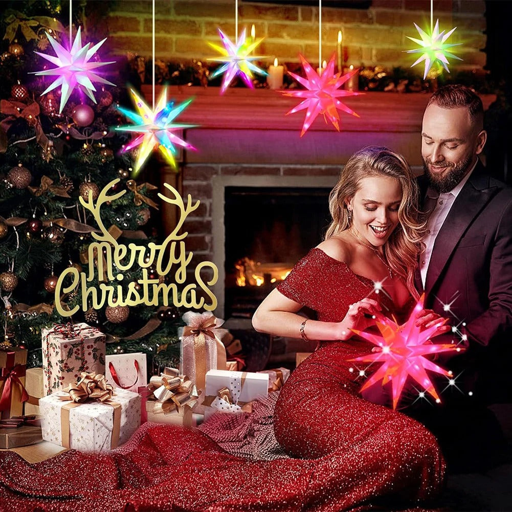 Christmas Tree Topper Star Shiny Light Bluetooth-Compatible USB Powered
