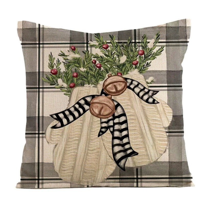 Linen Christmas Pillow Cushion Cover 45x45cm