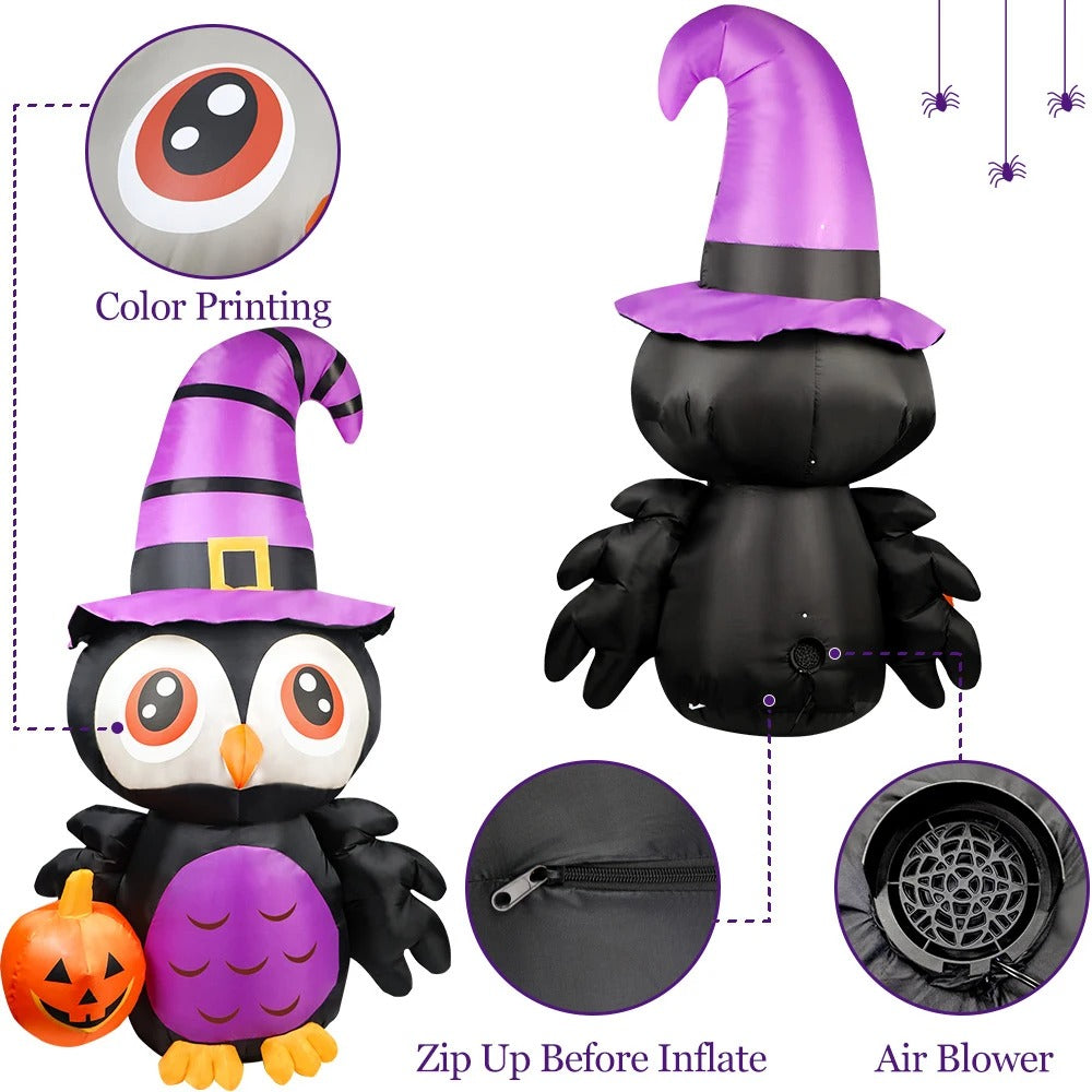 Owl Inflatables Halloween Decorations Pumpkin Creepy Terror Scary Props