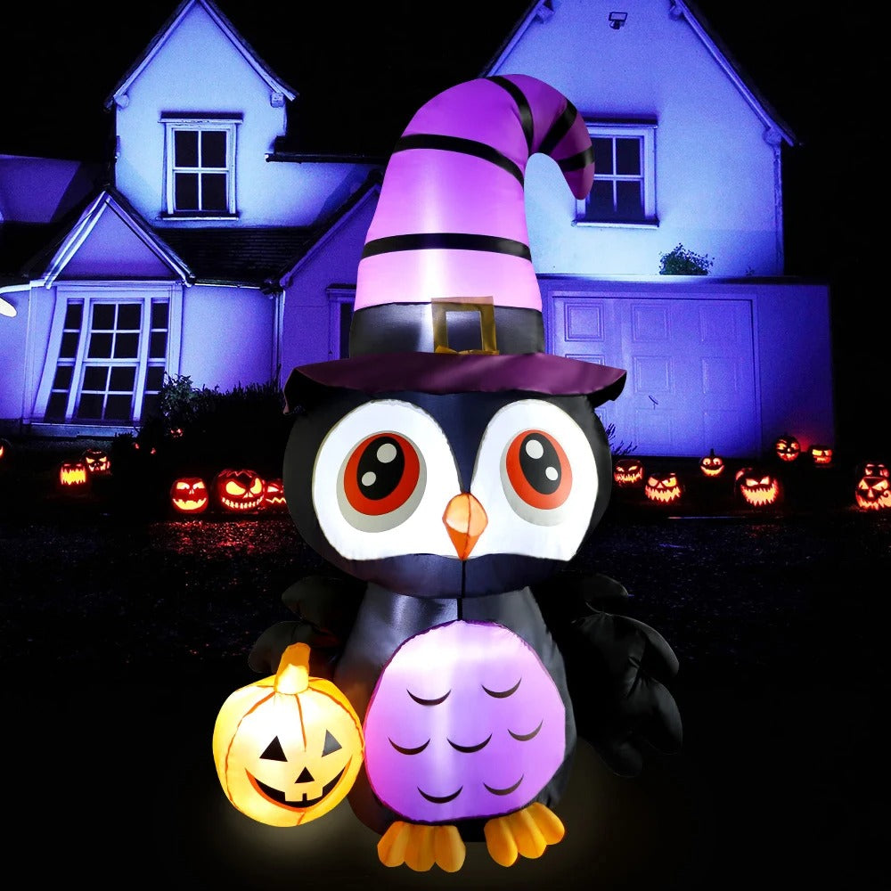 Owl Inflatables Halloween Decorations Pumpkin Creepy Terror Scary Props