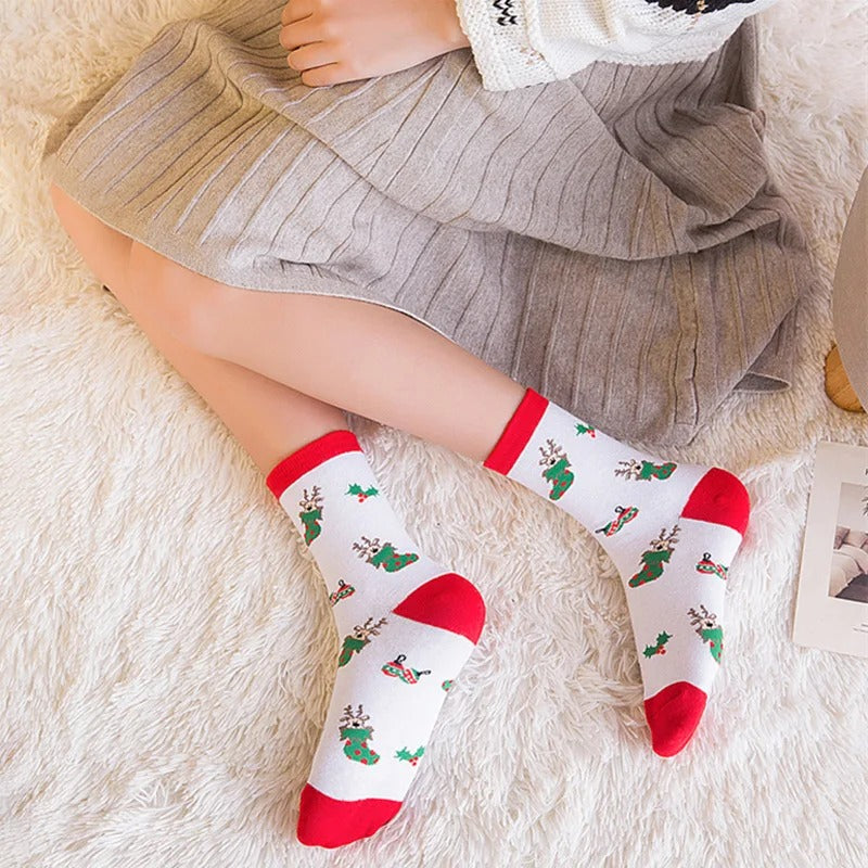 5pairs Cartoon Christmas Socks Gifts