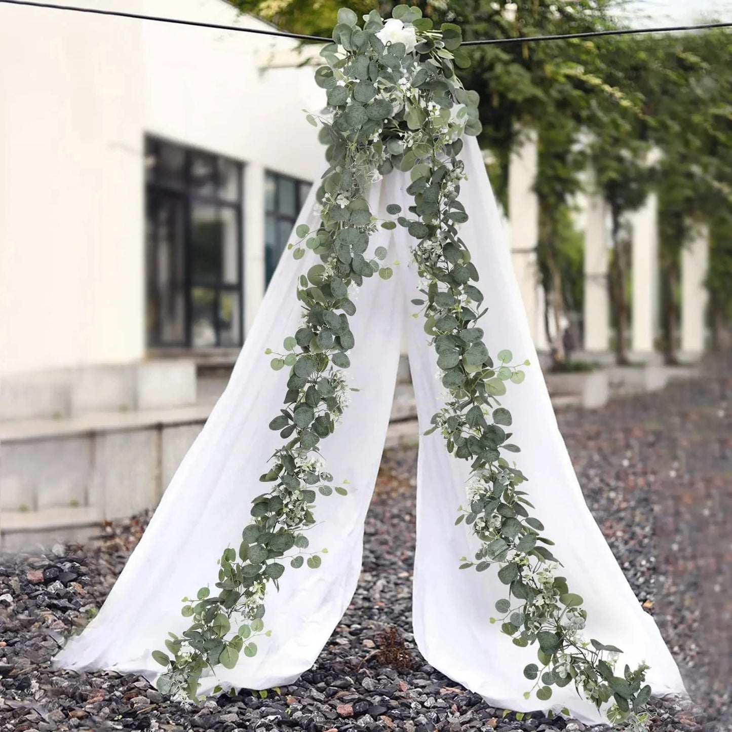 1pc Artificial Eucalyptus Leaves Greenery Garland Faux Plant